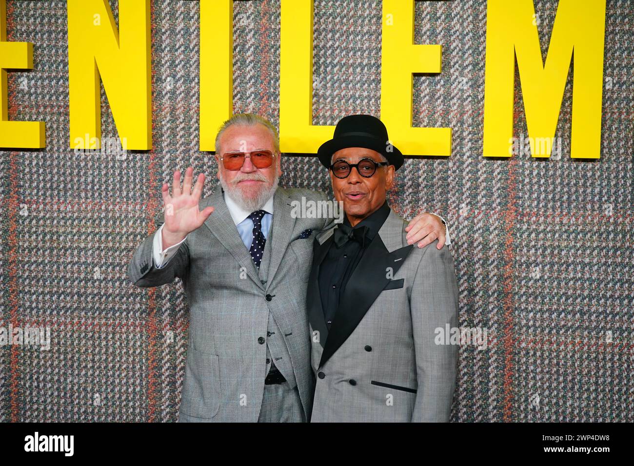Ray Winstone and Giancarlo Esposito attending the premiere of Netflix series The Gentlemen at the Theatre Royal Drury Lane, London. Picture date: Tuesday March 5, 2024. Stock Photo