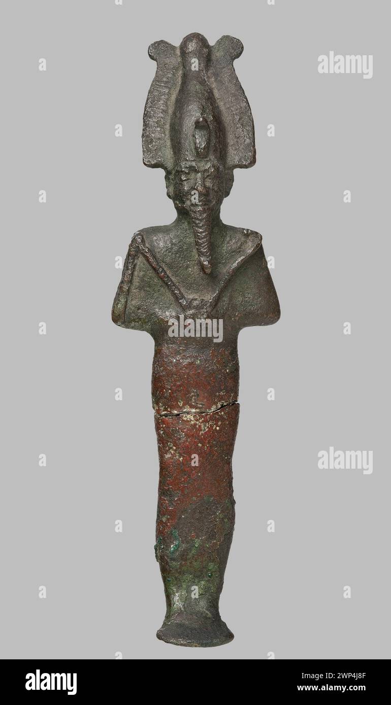 Figurine or artwork representing Osiris from ancient Egypt, associated with the 25th dynasty, part of the Akt Art Collection of Ancient Egypt. Stock Photo