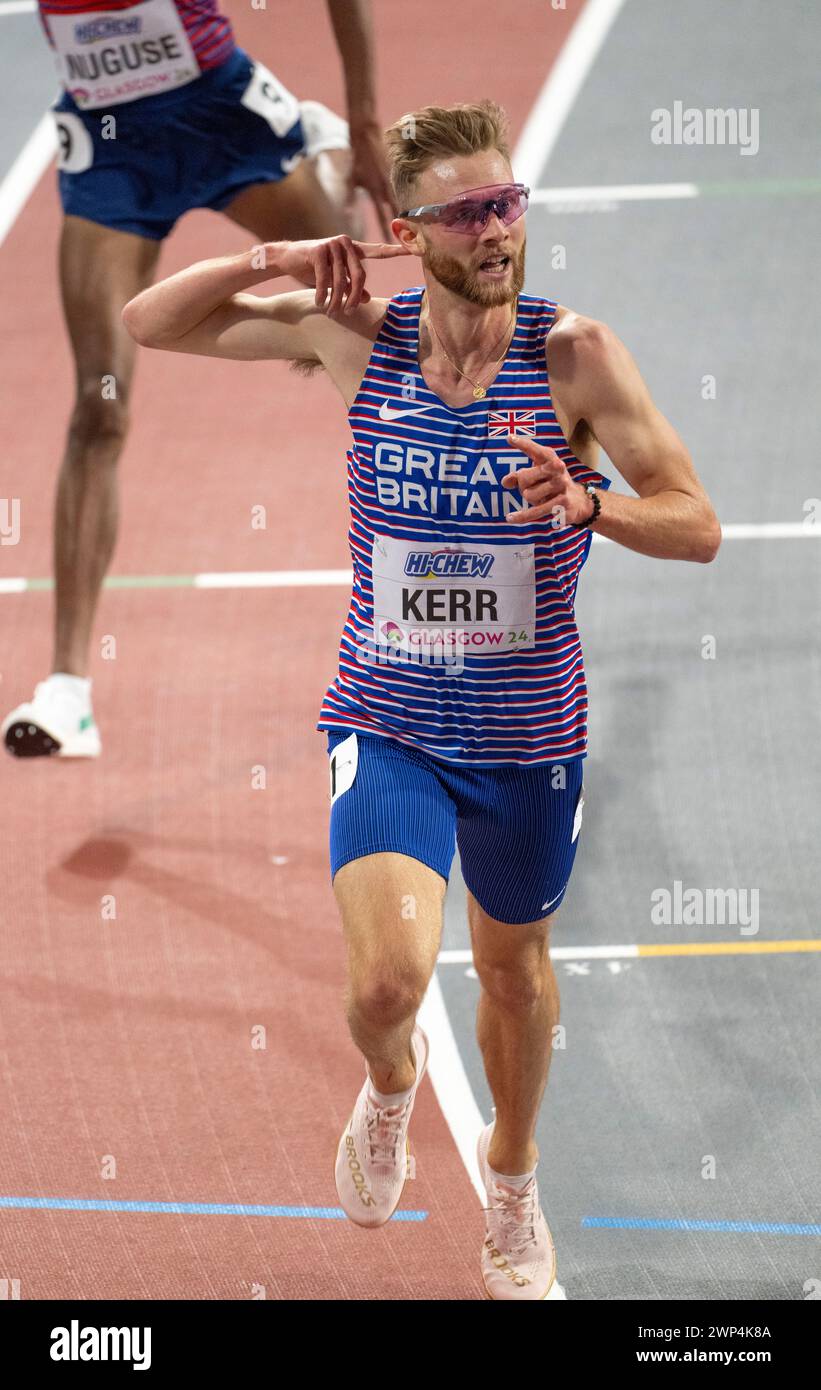 Josh Kerr celebrate’s after winning the 3000m men’s final at the World