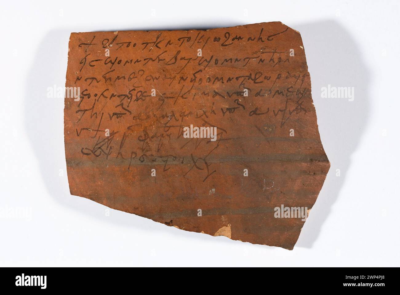 Coptic Ostrakon; unknown scriptor-copyist; VII century (601-00-00-700-00-00);Deposit of the University of Warsaw from 1937-1939, resource amphoras, inscriptions, Ostraka, Coptic texts Stock Photo