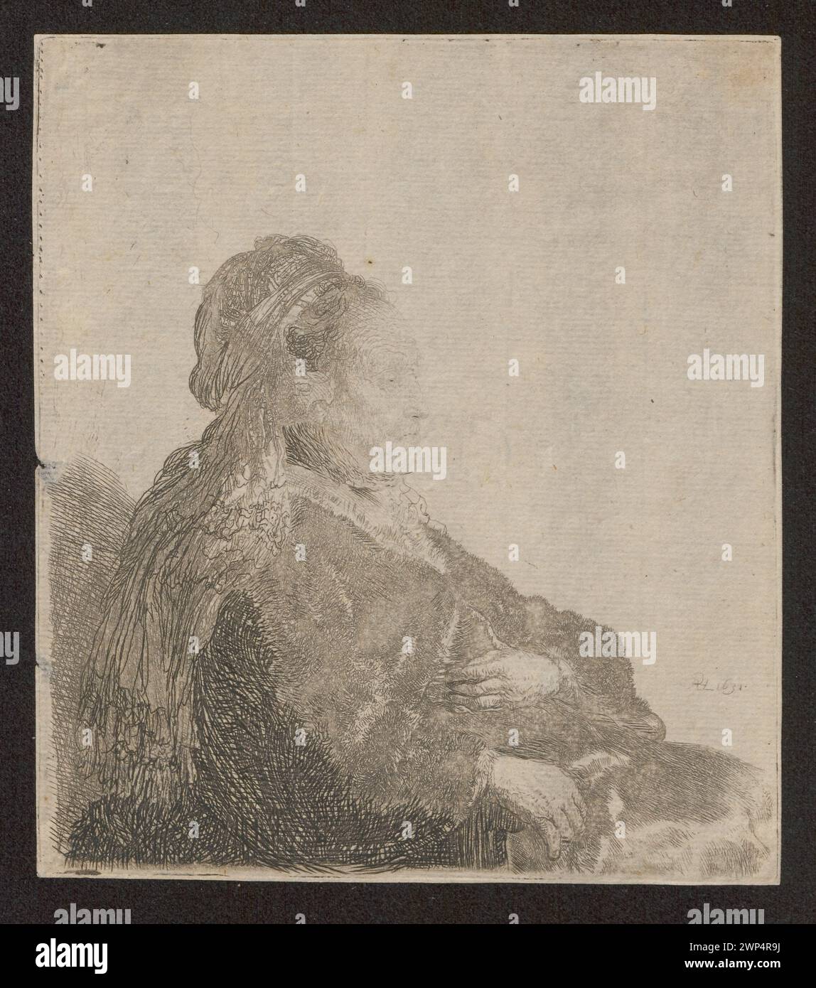 Van Ryan Portrait of a mother painted by Rembrandt van Rijn after 1631, showing ...