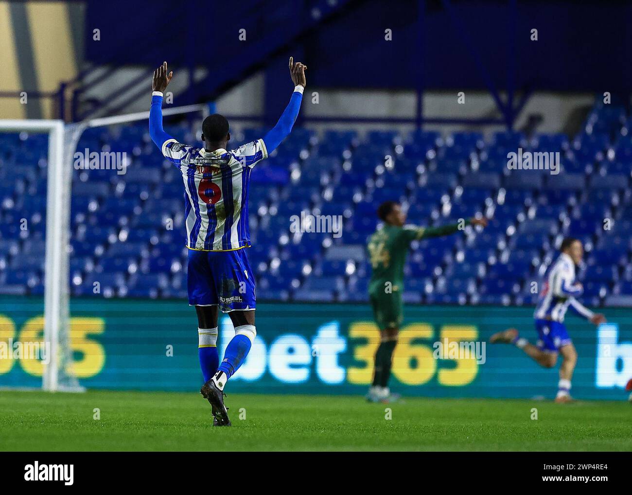 Dominic Iorfa of Sheffield Wednesday gestures, shouts, pointing during
