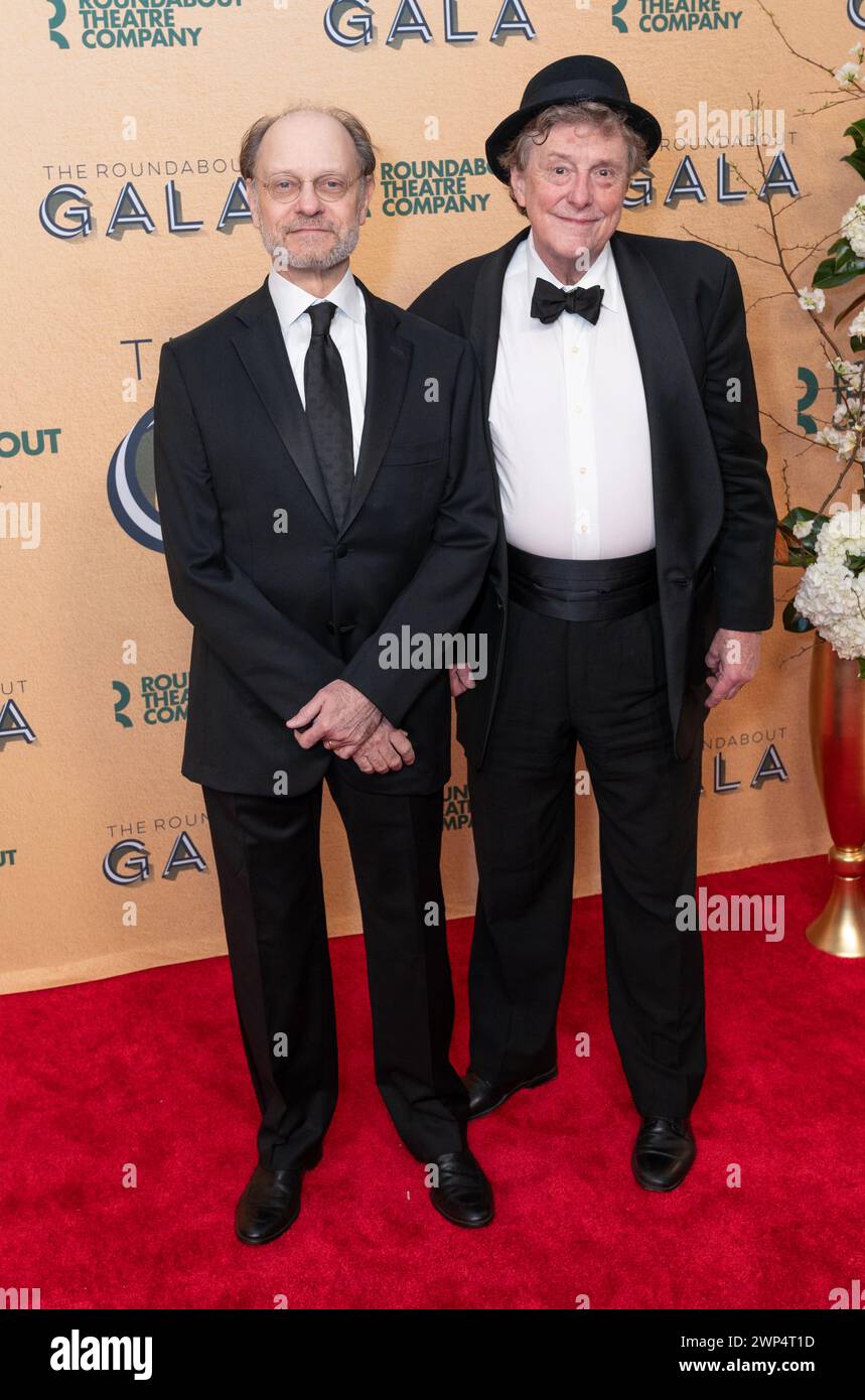 David Hyde Pierce and Brian Hargrove attend the Roundabout Theatre Company 2024 Gala at The Ziegfeld Ballroom in New York on March 4, 2024 Stock Photo