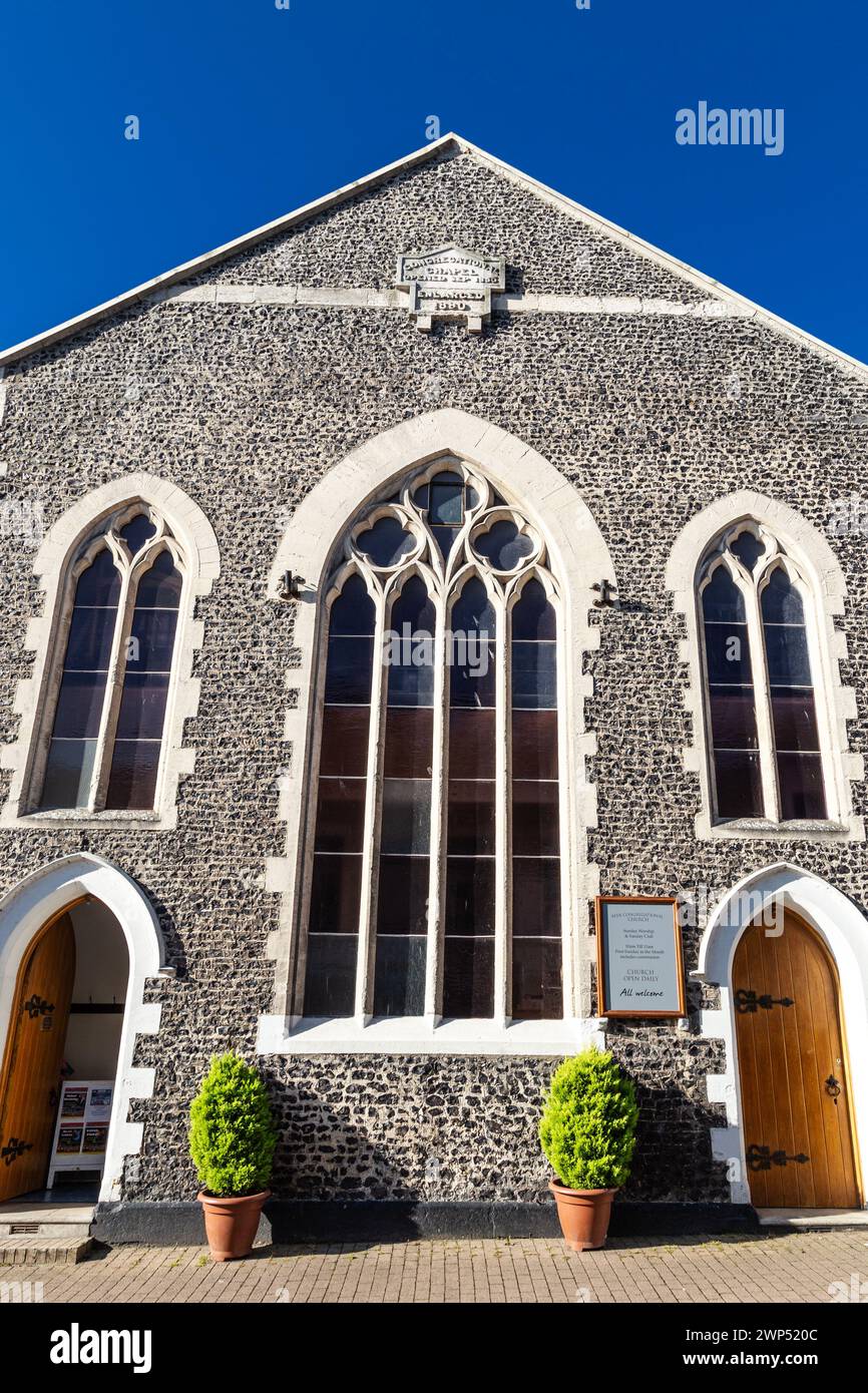 Exterior of Beer Congregational Church on Fore Street in the seaside