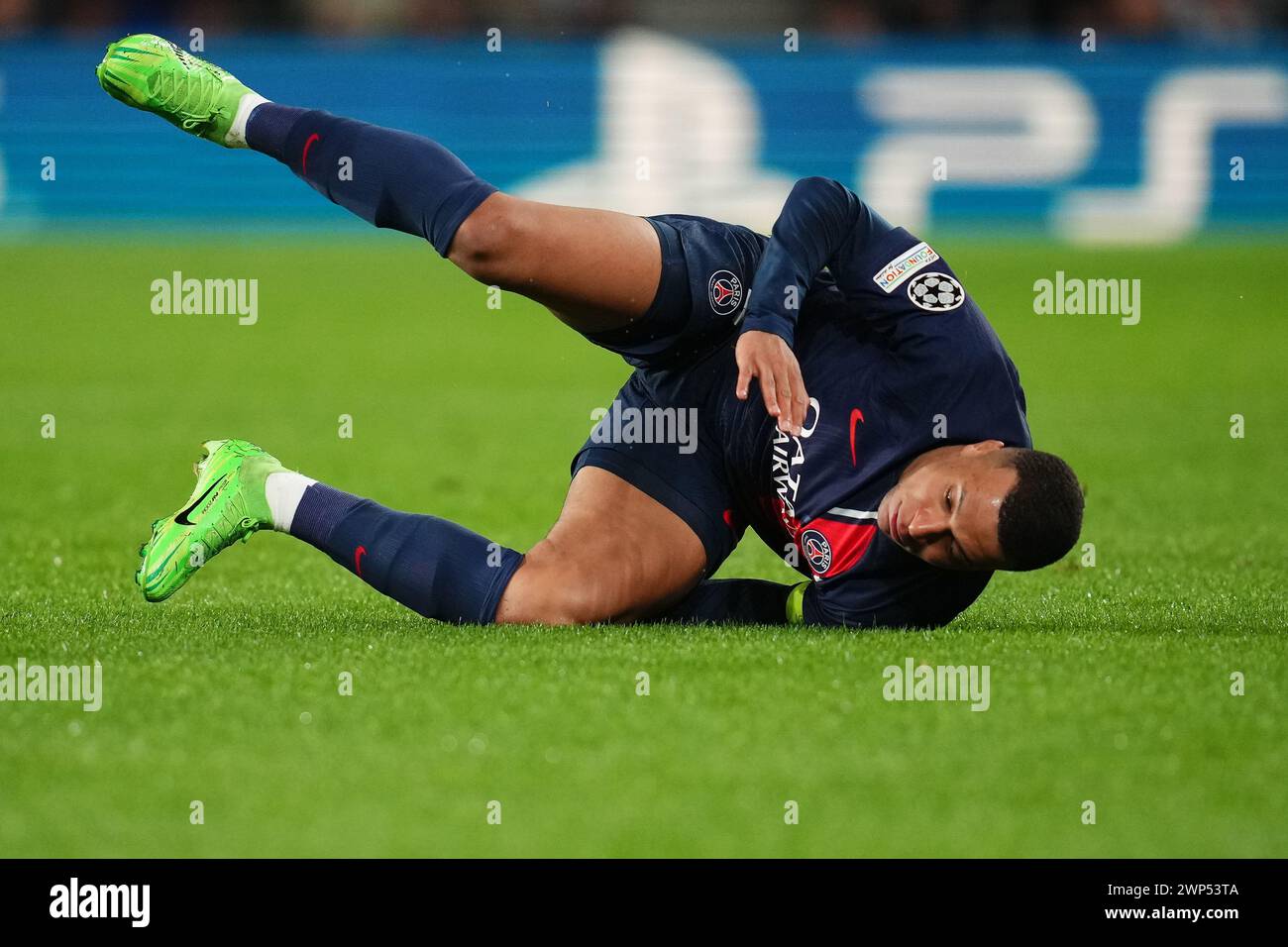 Kilian Mbappe of Paris Saint-Germain during the UEFA Champions League ...