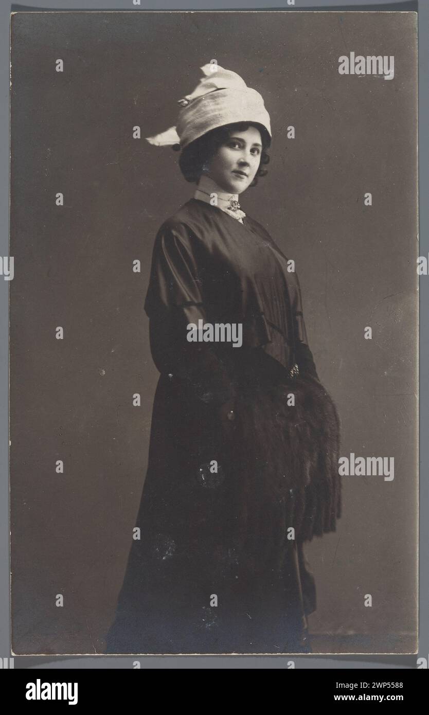 Full-length portrait of a woman around 1905 in Polish modernist attire ...