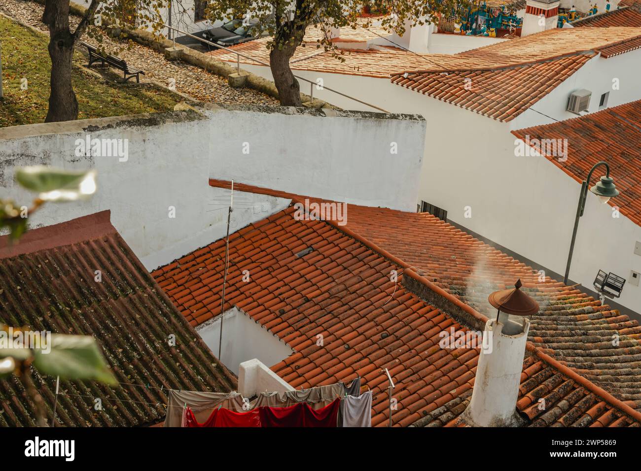 Portugal Cultural travel, city trips and interesting sights View of the rooftops of the city of Serpa in the Alentejo region Stock Photo