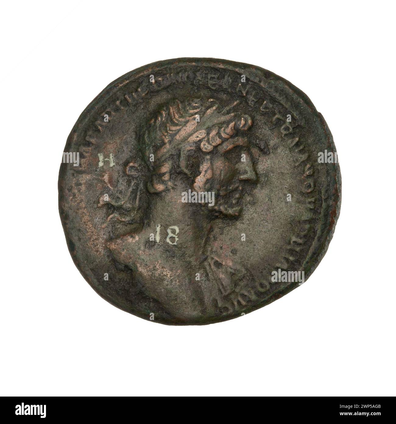 AS; Hadrian (76-138; Roman emperor 117-138); 118 (118-00-00-118-00-00);Eagles, bustles, banners, laurel wreaths Stock Photo