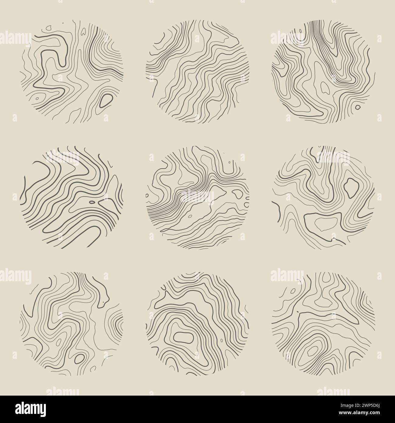 Topographic map with contour lines. Geographic terrain grid, relief ...
