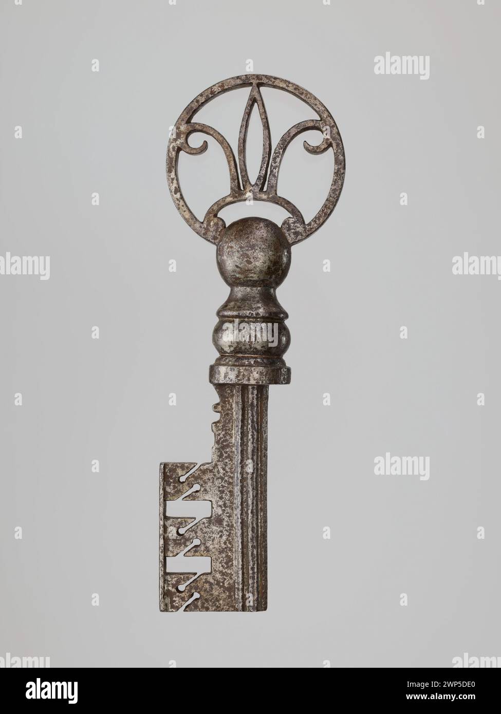 A key from the 17th century, used in European locks, showcasing the ...