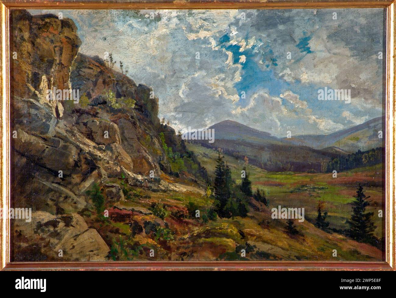 Landscape mountain; Gerson, Wojciech (1831-1901); around 1885 (1880-00-00-1890-00-00);academism (style), landscapes, mountain landscapes, realism (style), purchase (provenance) Stock Photo
