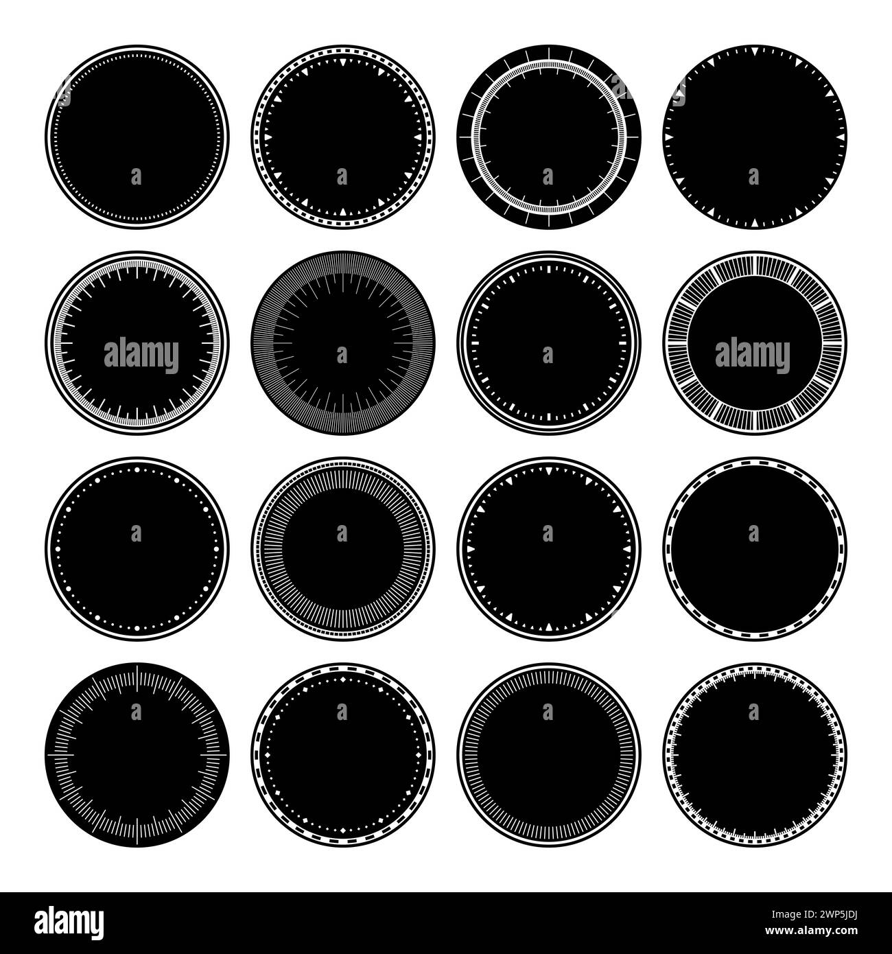 Mechanical clock faces, bezel. Watch dial with minute and hour marks ...