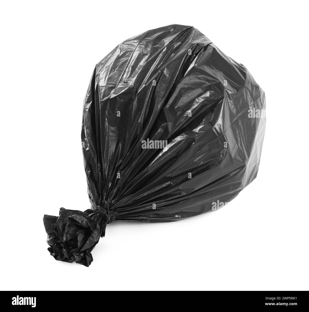 Black plastic garbage bag isolated on white Stock Photo Alamy