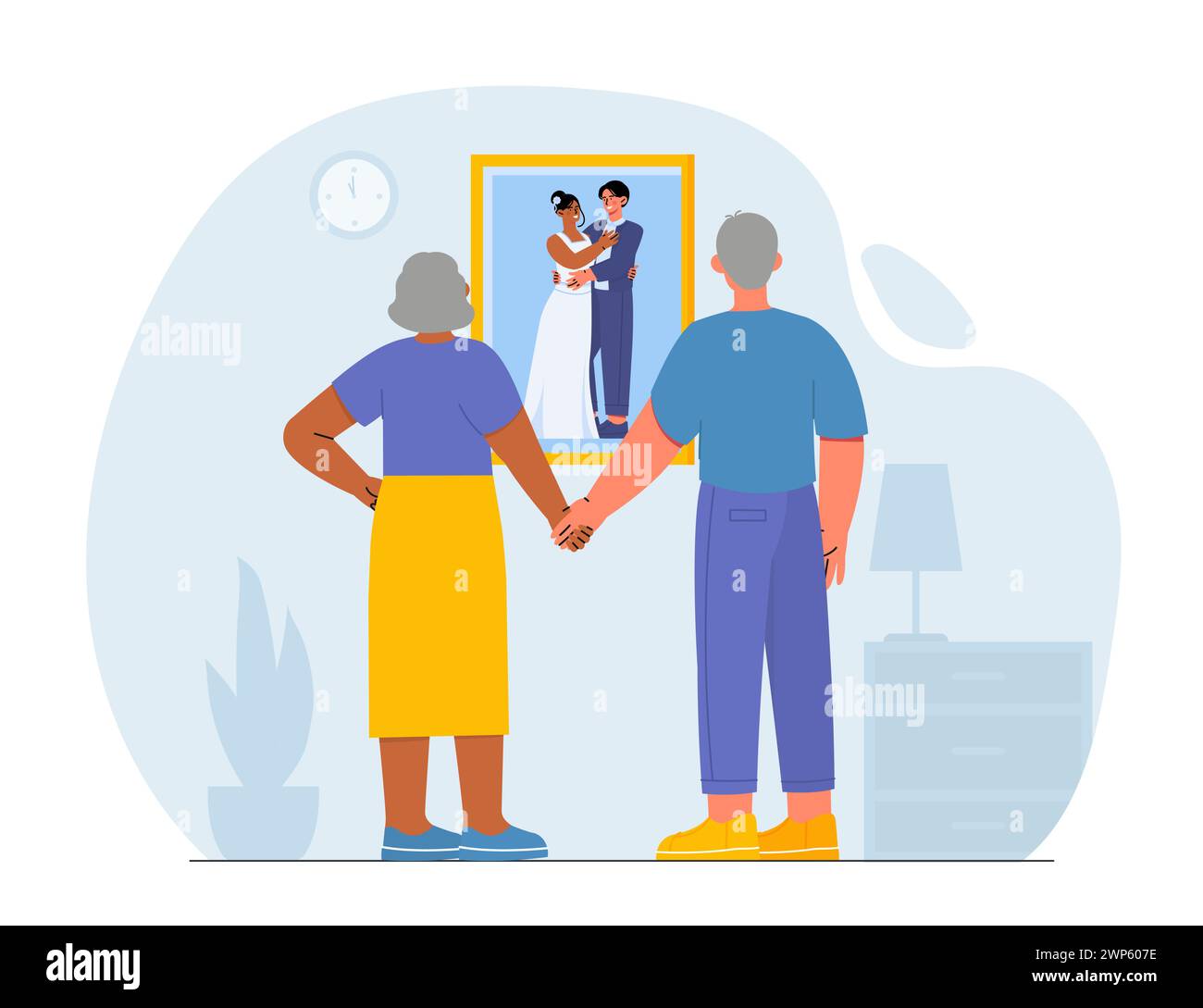 Elderly family happy together vector Stock Vector