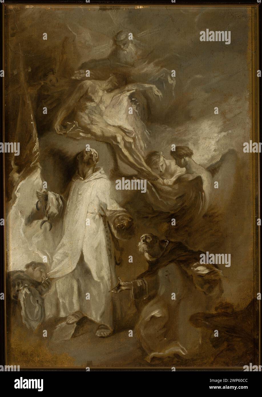 Felix Walery and Jan from Mathy at the feet of the Trinity; unknown, Maulbertsch, Franz Anton (1724-1796); 18th century (1701-00-00-1800-00-00);Feliks Walezy (St. - 1127-1212), Holy Trinity (iconogr.), Austrian painting, religious painting, religious scenes, saints Stock Photo