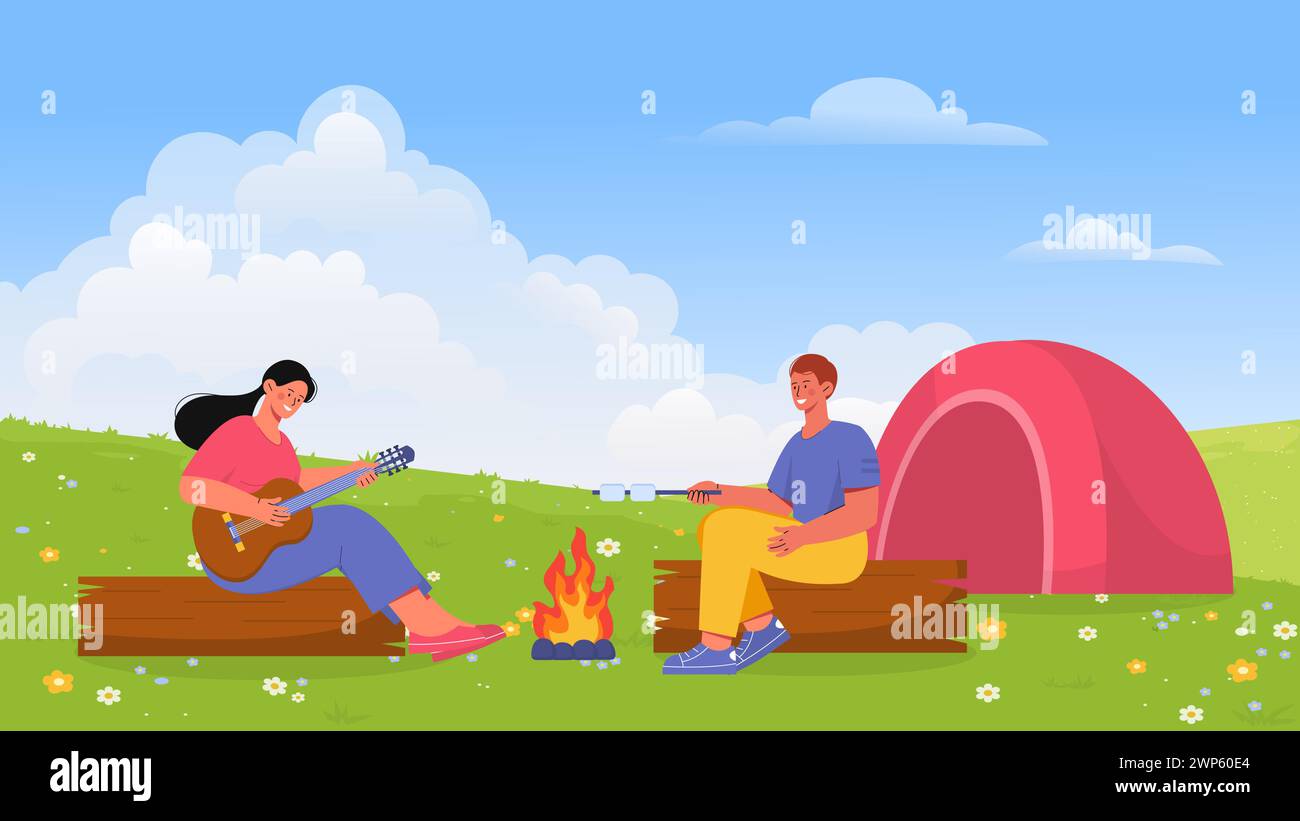 People at camping vector Stock Vector Image & Art - Alamy