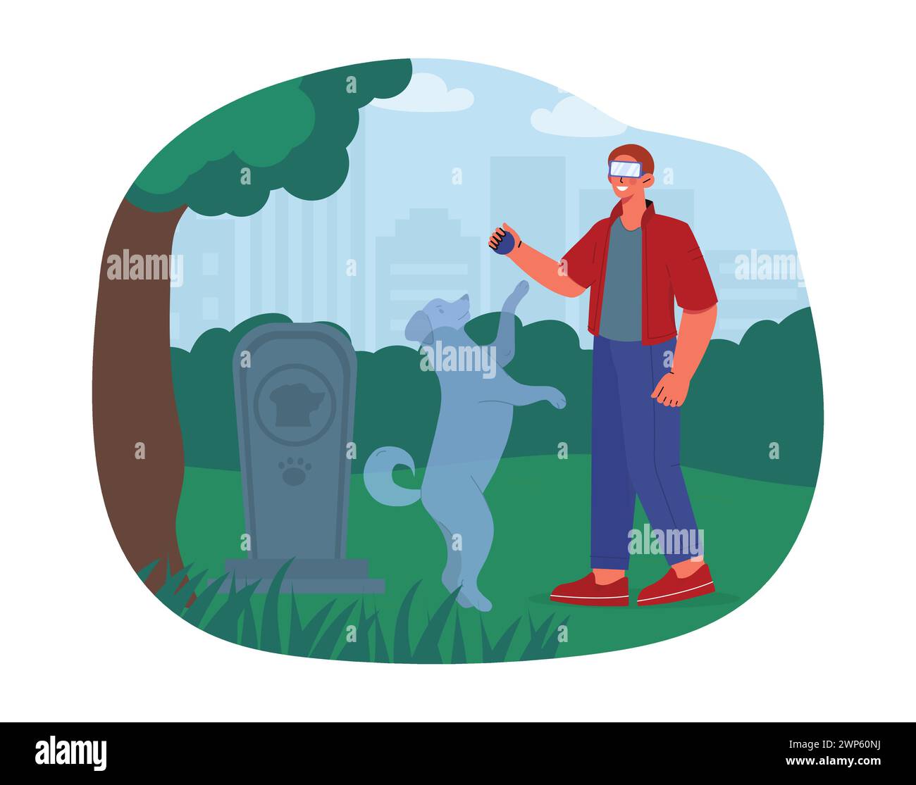 virtual-meeting-with-dog-vector-stock-vector-image-art-alamy