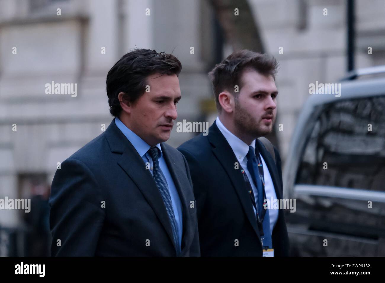 London, UK, 5th March, 2024. Ministe of State for Veterans Affairs Johhny Mercer is seen in Whitehall. Credit: Eleventh Hour Photography/Alamy Live News Stock Photo