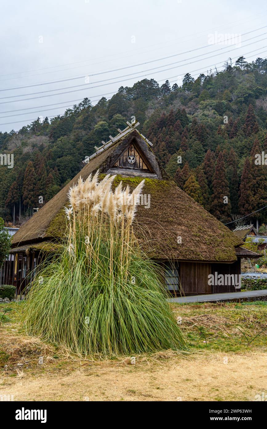 Traditional thatched roof houses of Miyama village in Kyoto Prefecture ...
