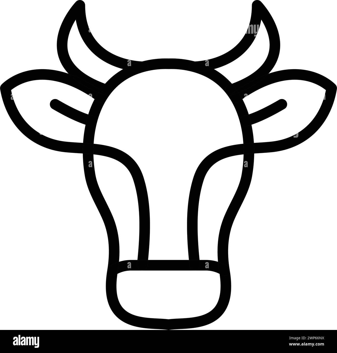 Cow head icon line design template isolated Stock Vector