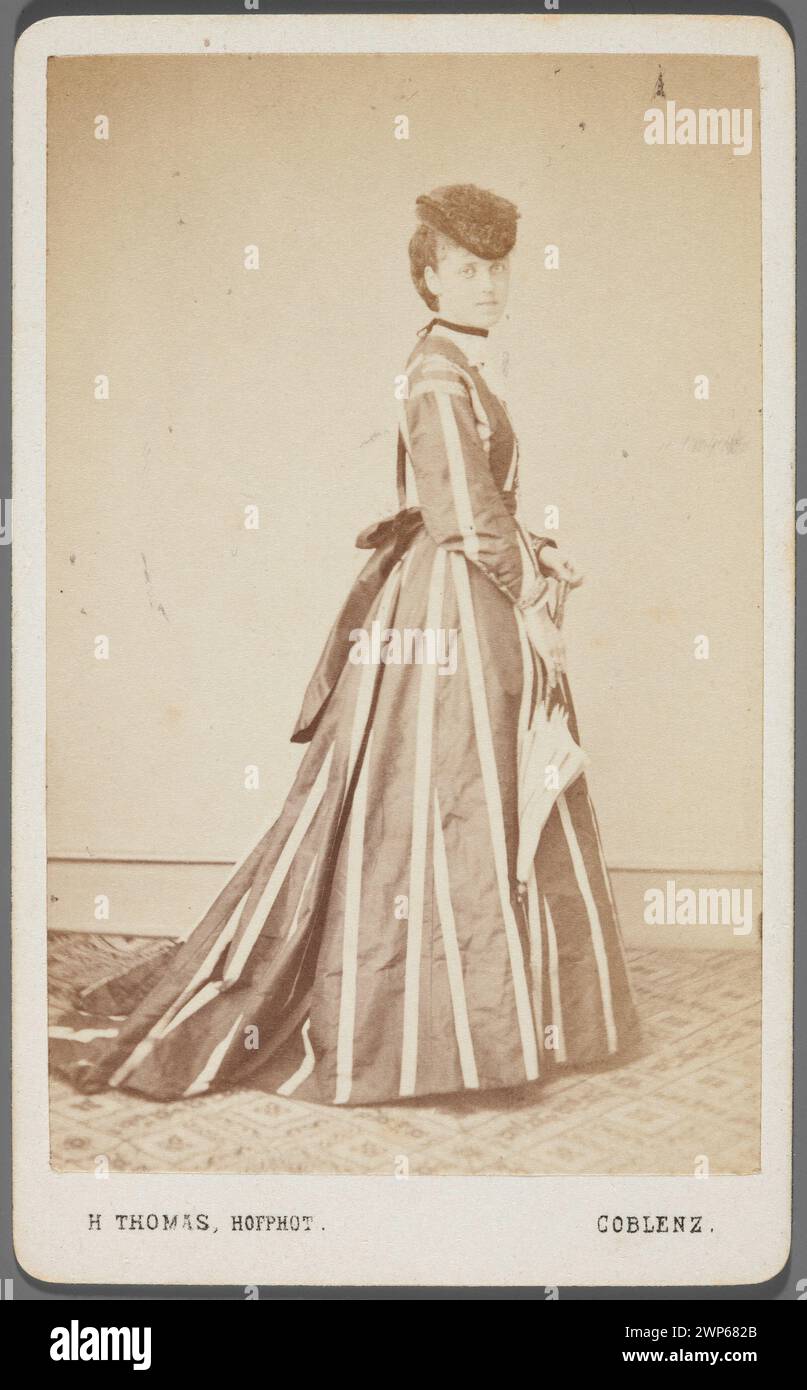 Portrait of Miss Mackferson Abedane; Thomas, H. (fl. Ca 1865-); around 1870 (1865-00-00-1875-00-00);Album of the Karnkowski family, Mackferty Abedane (Fl. Ca 1870), Przewłocki, Janusz (1927-2007) - collection, photo albums, female portraits, purchase (provenance) Stock Photo