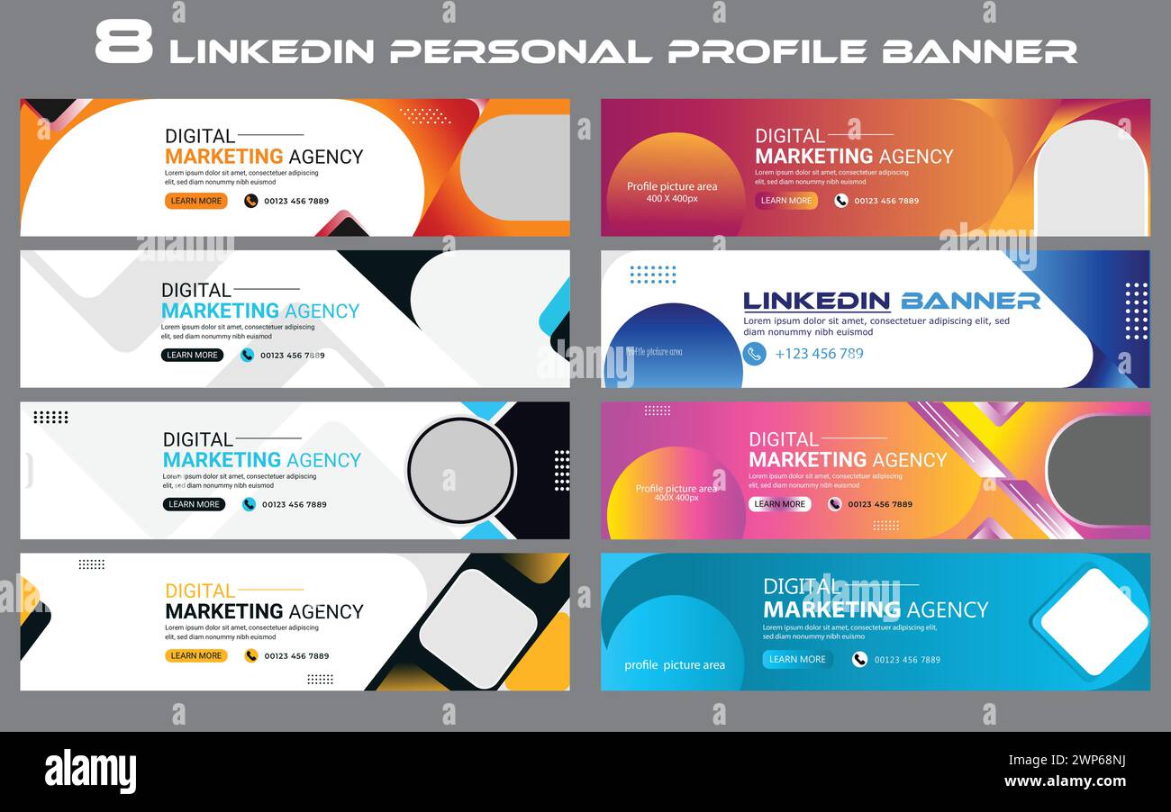 professional LinkedIn background banner template design Stock Vector