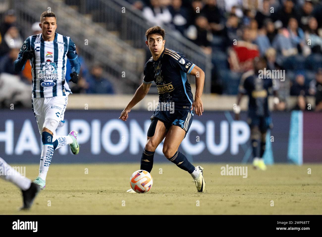 sMarch 05, 2024: Philadelphia Union Midfielder Quinn Sullivan (33) controls the ball during the first half of a CONCACAF Champions Cup match against Pachuca at Subaru Park in Chester, Pennsylvania. Kyle Rodden/CSM Stock Photo