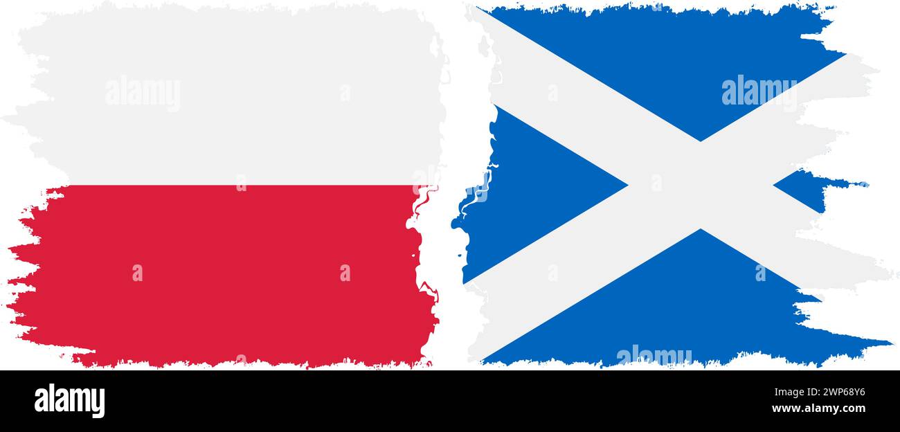 Scotland and Poland grunge flags connection, vector Stock Vector Image ...