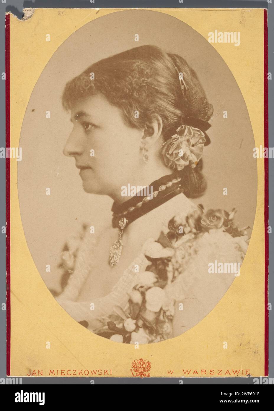 Portrait of Helena Modrzejewska (1840-1909) (bust from the profile); Mieczkowski, Jan (1830-1889); around 1880 (1875-00-00-1890-00-00);Modrzejewska, Helena (1840-1909), Modrzejewska, Helena (1840-1909)-iconography, Rajchman, Aleksander (1855-1915)-collection, actors, portraits, female portraits Stock Photo