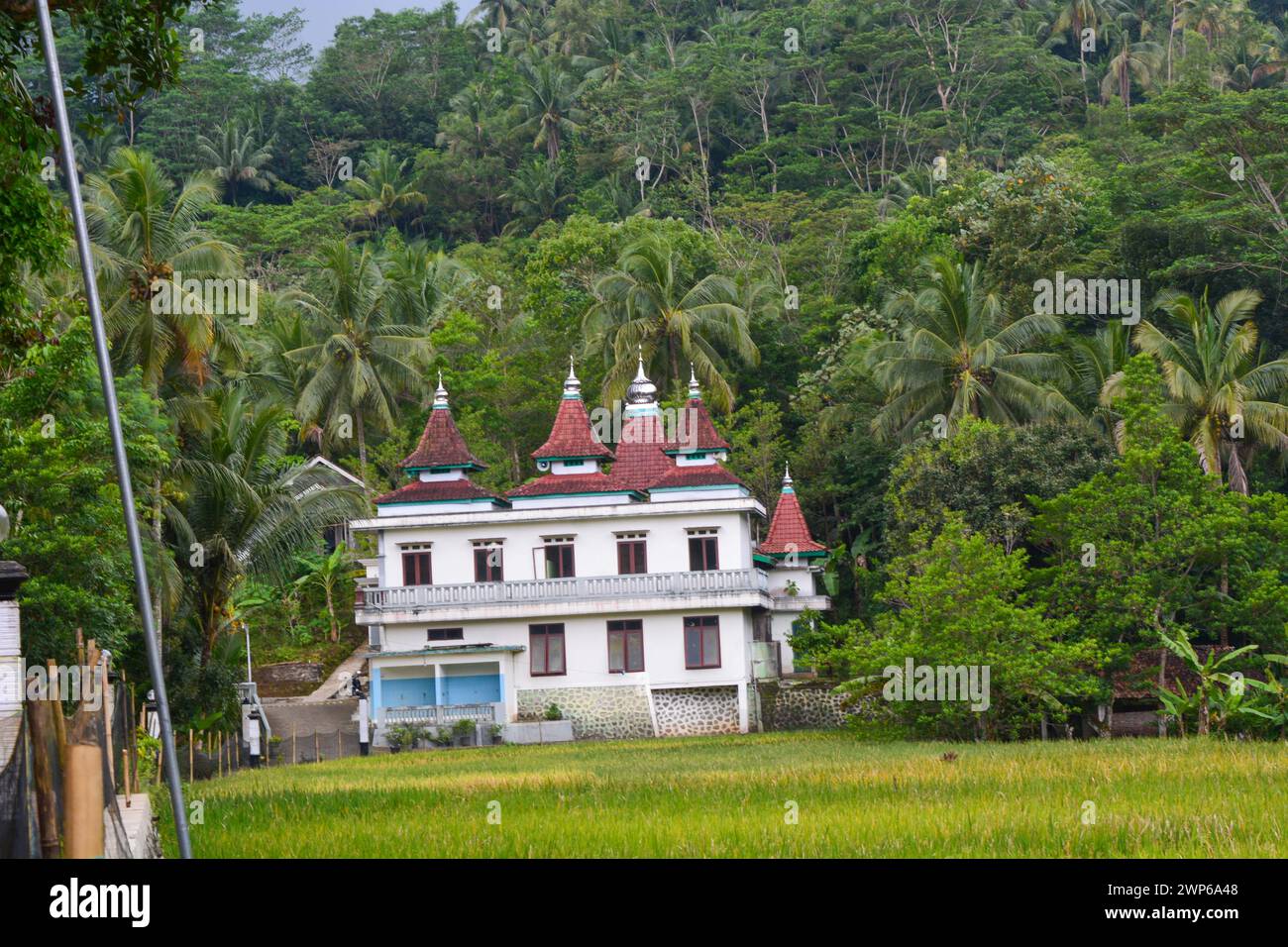 Exterior design photo, view from the outside of a mosque in Indonesia. Muslim place of worship Stock Photo