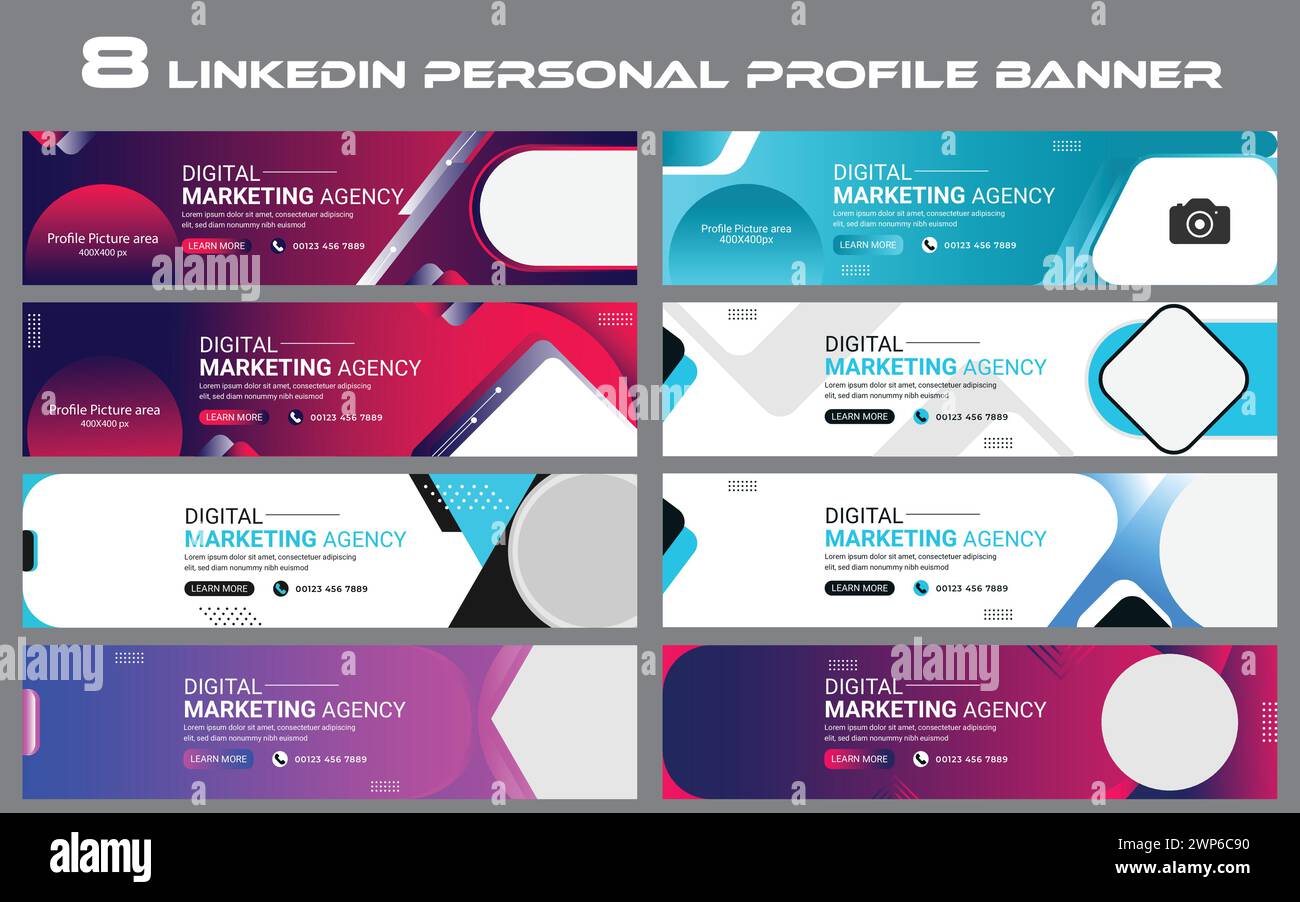 social media LinkedIn Profile Background Banner template design Stock Vector