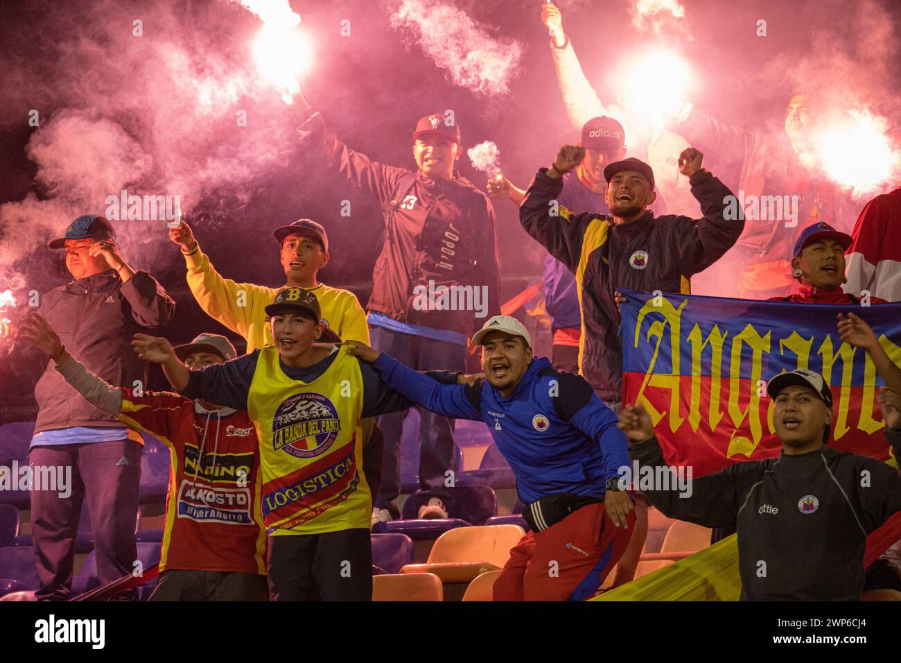 Bogota, Colombia. 04th Mar, 2024. Fans of Deportivo Pasto react during the Deportivo Pasto (1) V Fortaleza (0) match during the BetPlay league in Pasto, Colombia, March 4, 2024. Photo by: Sebastian Maya/Long Visual Press Credit: Long Visual Press/Alamy Live News Stock Photo