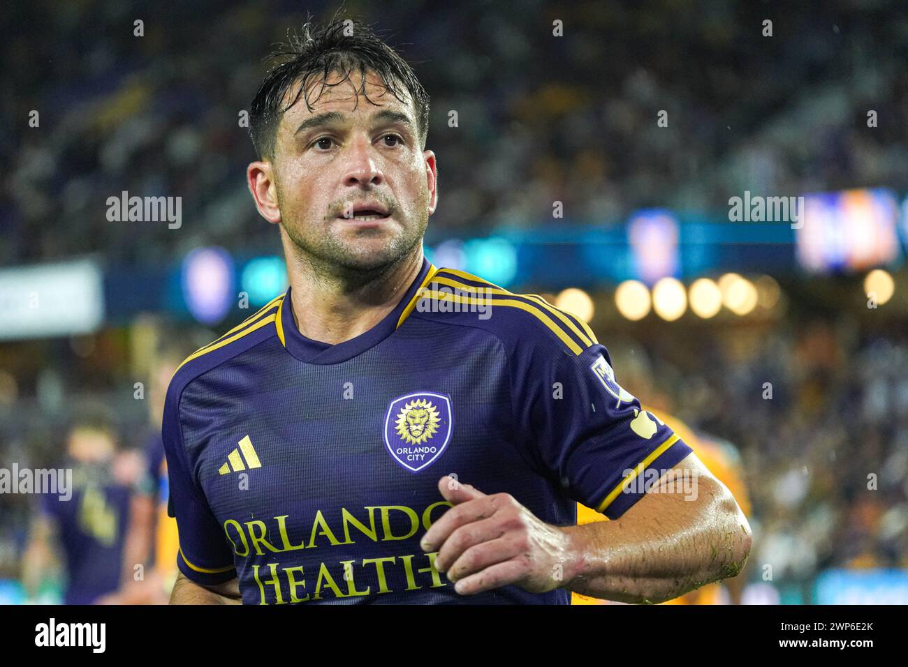 Orlando, Florida, USA, March 5, 2024, Orlando City SC player Nicolas Lodeiro #14 during the CONCACAF Champions Cup at Inter&Co Stadium. (Photo Credit: Marty Jean-Louis/Alamy Live News Stock Photo