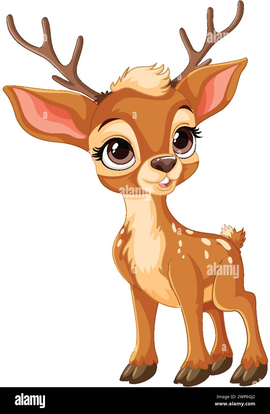 Cute vector illustration of a young deer Stock Vector Image & Art - Alamy