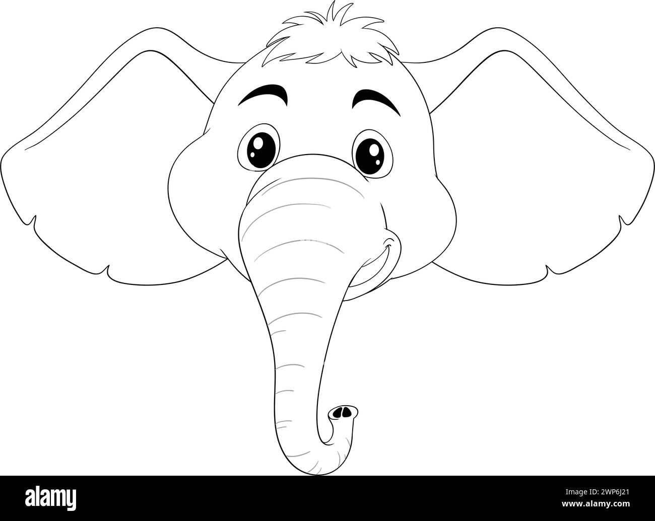 Cute Funny Elephant Face Playing Water Stock Vector by ©vectorspoint  187266112, image size:1300x1035