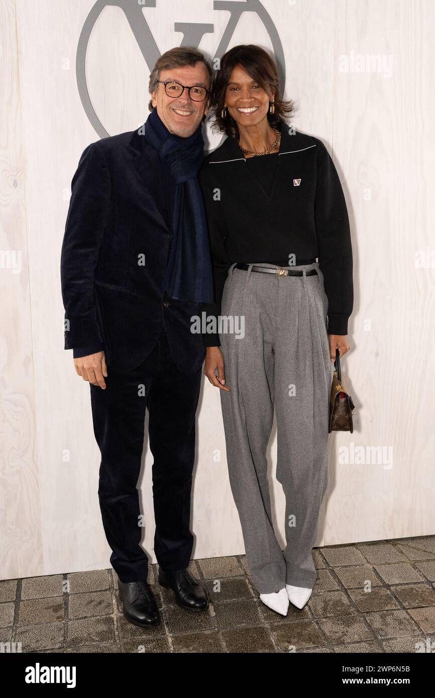 Paris, France. 05th Mar, 2024. Liya Kebede and her compagnion Philippe Rousselet attend the Louis Vuitton Womenswear Fall/Winter 2024-2025 show as part of Paris Fashion Week on March 5, 2024 in Paris, France. Photo by Laurent Zabulon/ABACAPRESS.COM Credit: Abaca Press/Alamy Live News Stock Photo