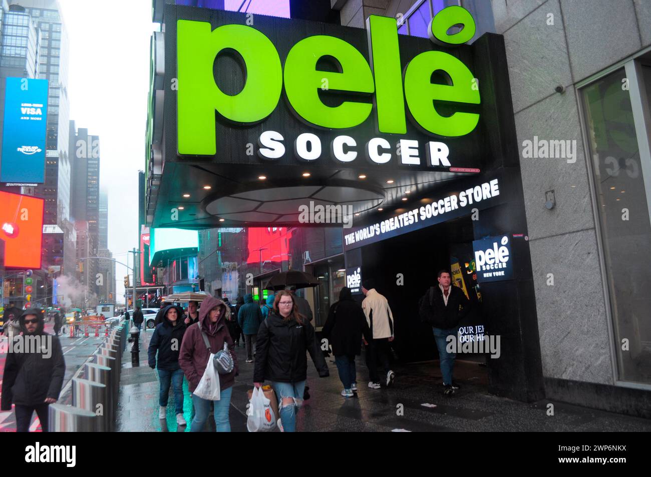 New York, United States. 05th Mar, 2024. The Pelé Soccer store is seen in Times Square, New York