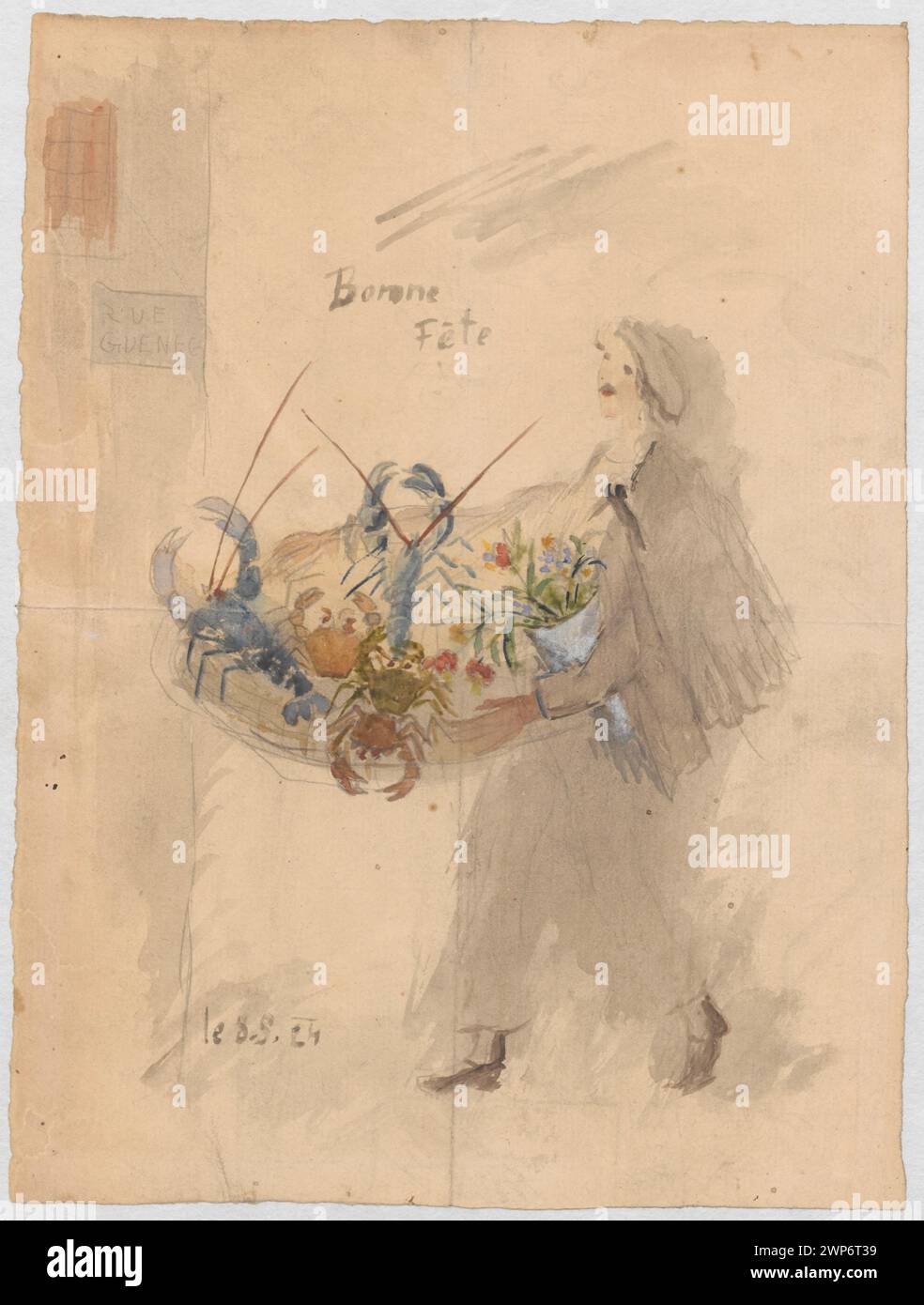Name day laurel for Maria Mickiewiczówna with a drawing presenting the ...