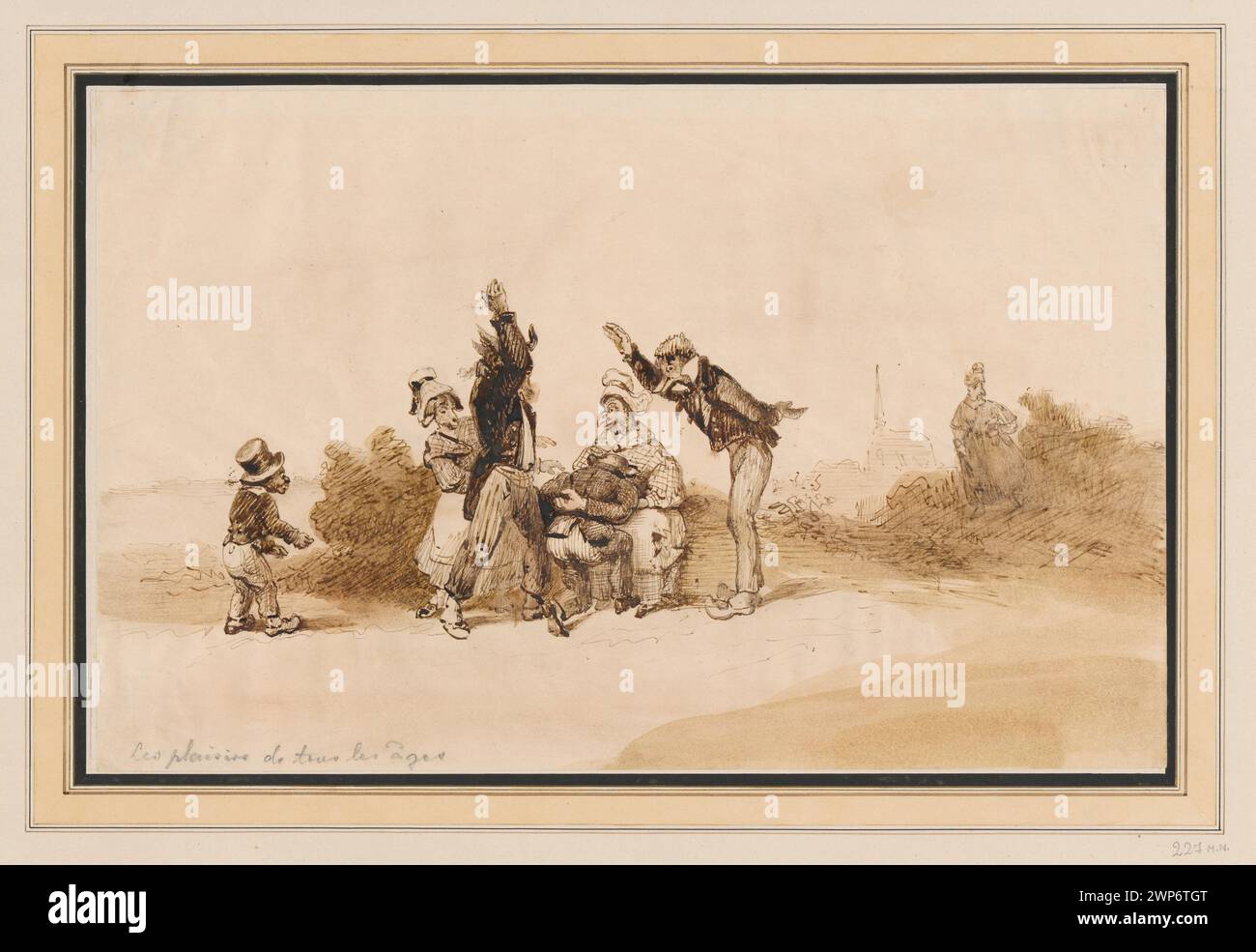 Play in Main Chaude; Grandville, Jean-Jacques (1803-1847); before 1827 (1801-00-00-1900-00-00);Bloch, Jan Gottlib (1836-1902), Bloch, Jan Gottlib (1836-1902) - collections, La Caricature (Paris - magazine - 1830-1843), Society of Encouragement of Fine Arts (Warsaw - 1860-1940) - collection, caricatures, caricatures, caricatures moral caricatures, French drawings, games, animals Stock Photo