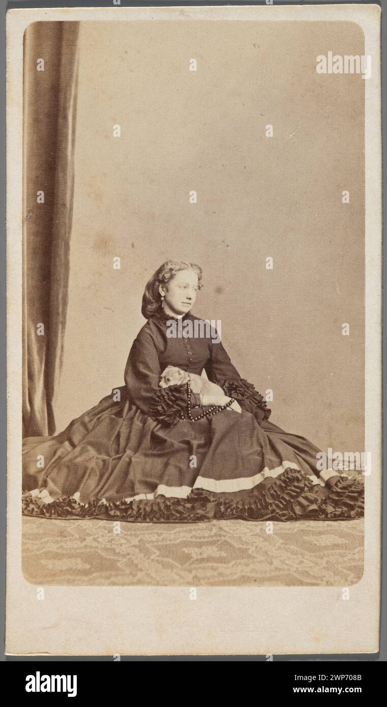 Portrait of Julia Stand from D. Moszczej (around 1840-);  around 1860 (1860-00-00-1870-00-00);Album of the Karnkowski family, Moszczieńska, Julia (Ca 1840-?), Przewłocki, Janusz (1927-2007)-collection, Stoińska, Julia (Ca 1840-?), Stoiński (family), photographic albums, female portraits, purchase (provenance) Stock Photo