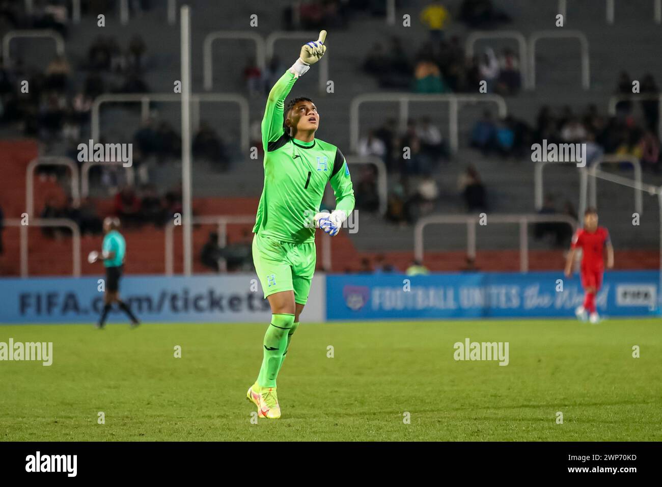 MENDOZA, ARGENTINA - MAY 25: Goalkeeper Juergen Garcia of Honduras celebrating with his team goal during FIFA U20 World Cup Argentina 2023 match betwe Stock Photo