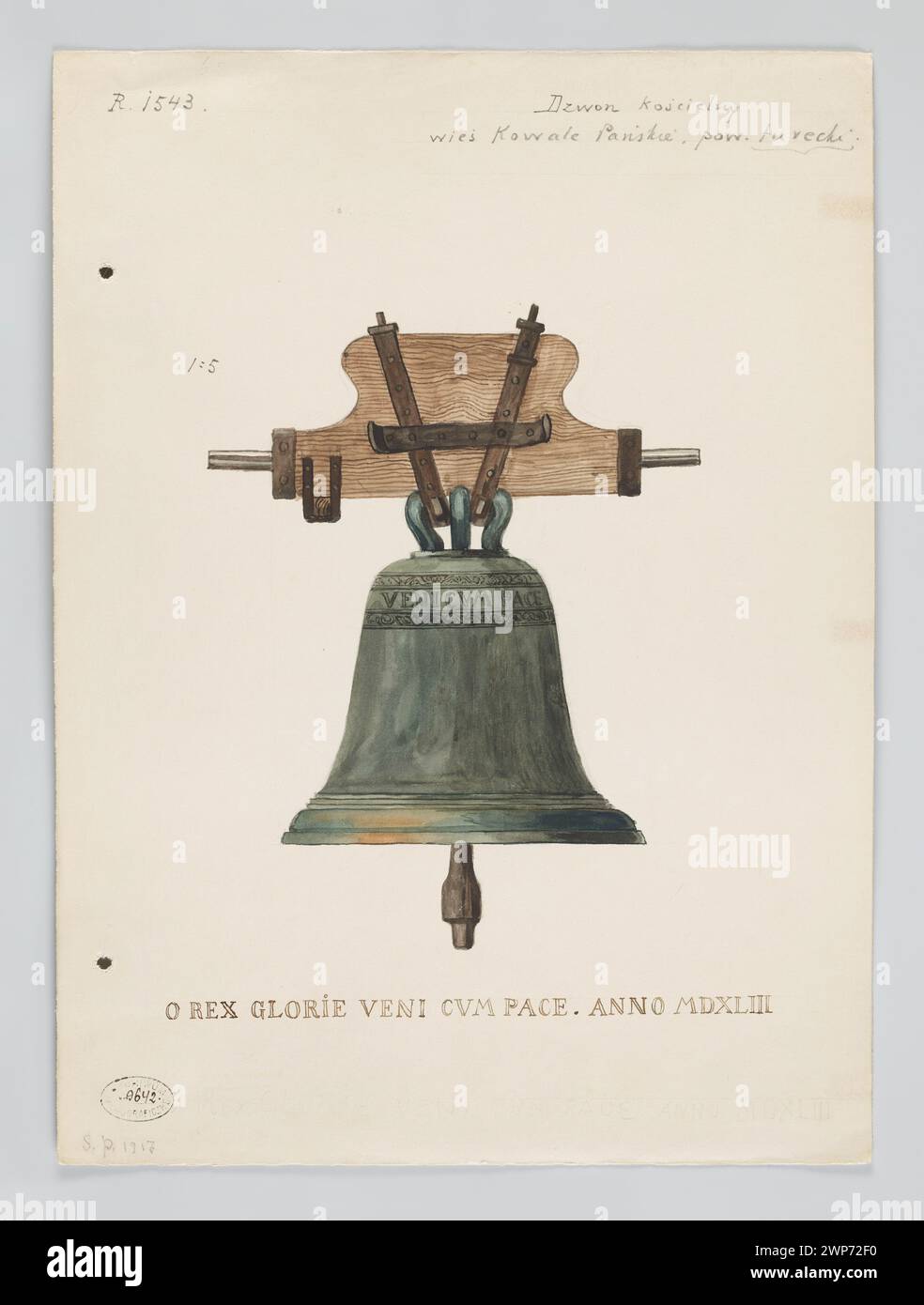 Bell of 1543 from the village of Kowale Pał Pretty, Szymon (Ca 1864-1942); 1917 (not after 6.10.1917) (1917-00-00-1917-00-00); Stock Photo