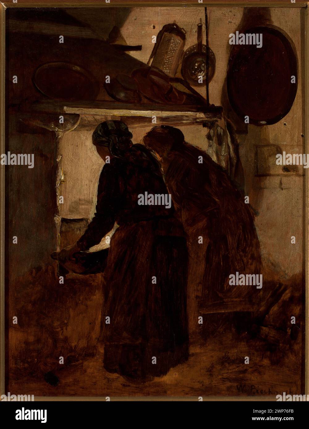 Women at the stove; Piechowski, Wojciech (1849-1911); 1888 (1888-00-00-1888-00-00);Purchase (provenance) Stock Photo