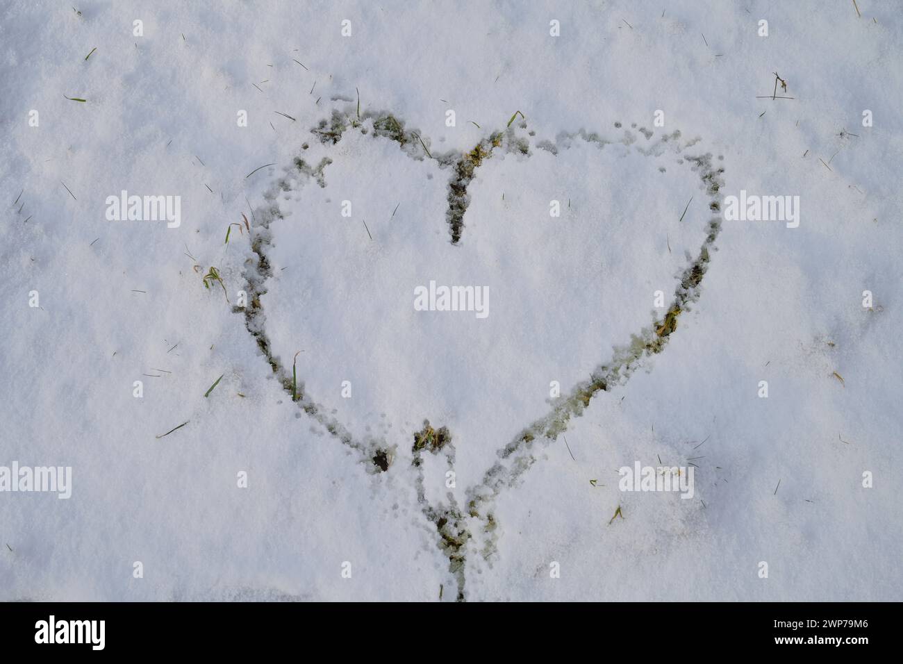 Herz, in den Schnee gepinkelt, Deutschland Stock Photo
