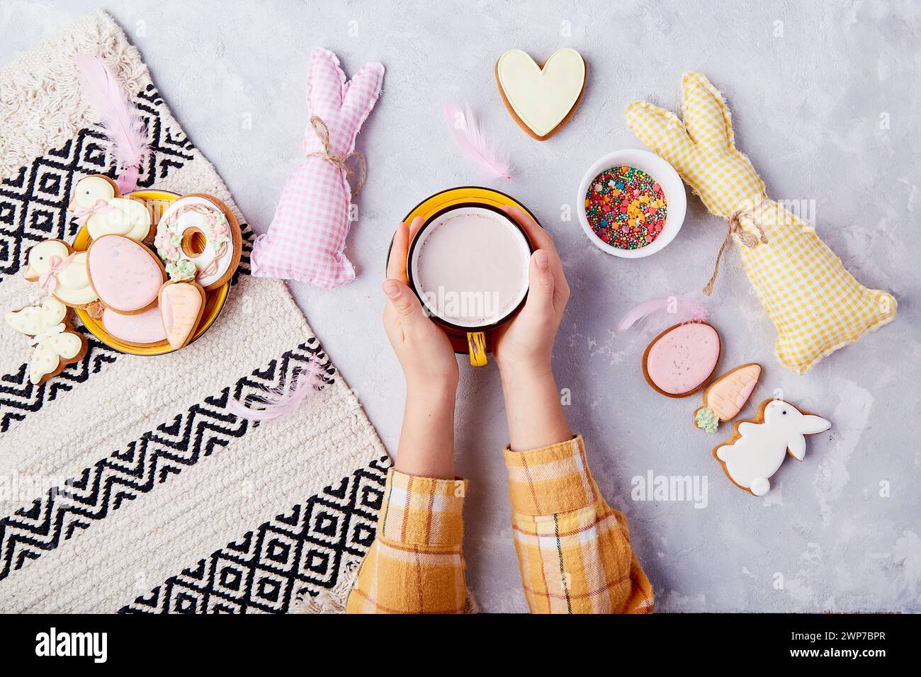Kid approved cookies. easter vibes for kids. Happy Easter. Stock Photo