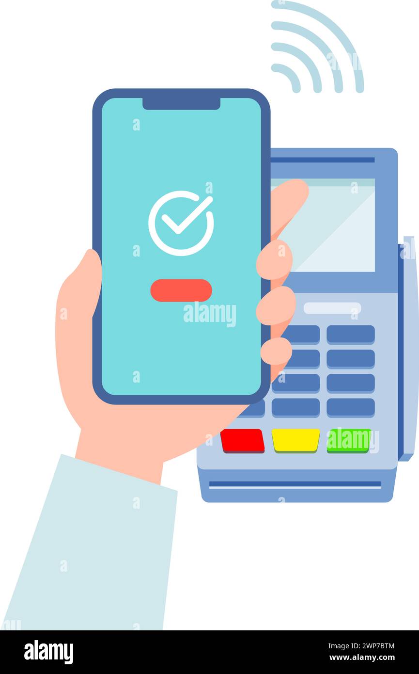 Pay Using Ic Animation Smartphone payment IC reader. Vector illustration that is easy to edit ...