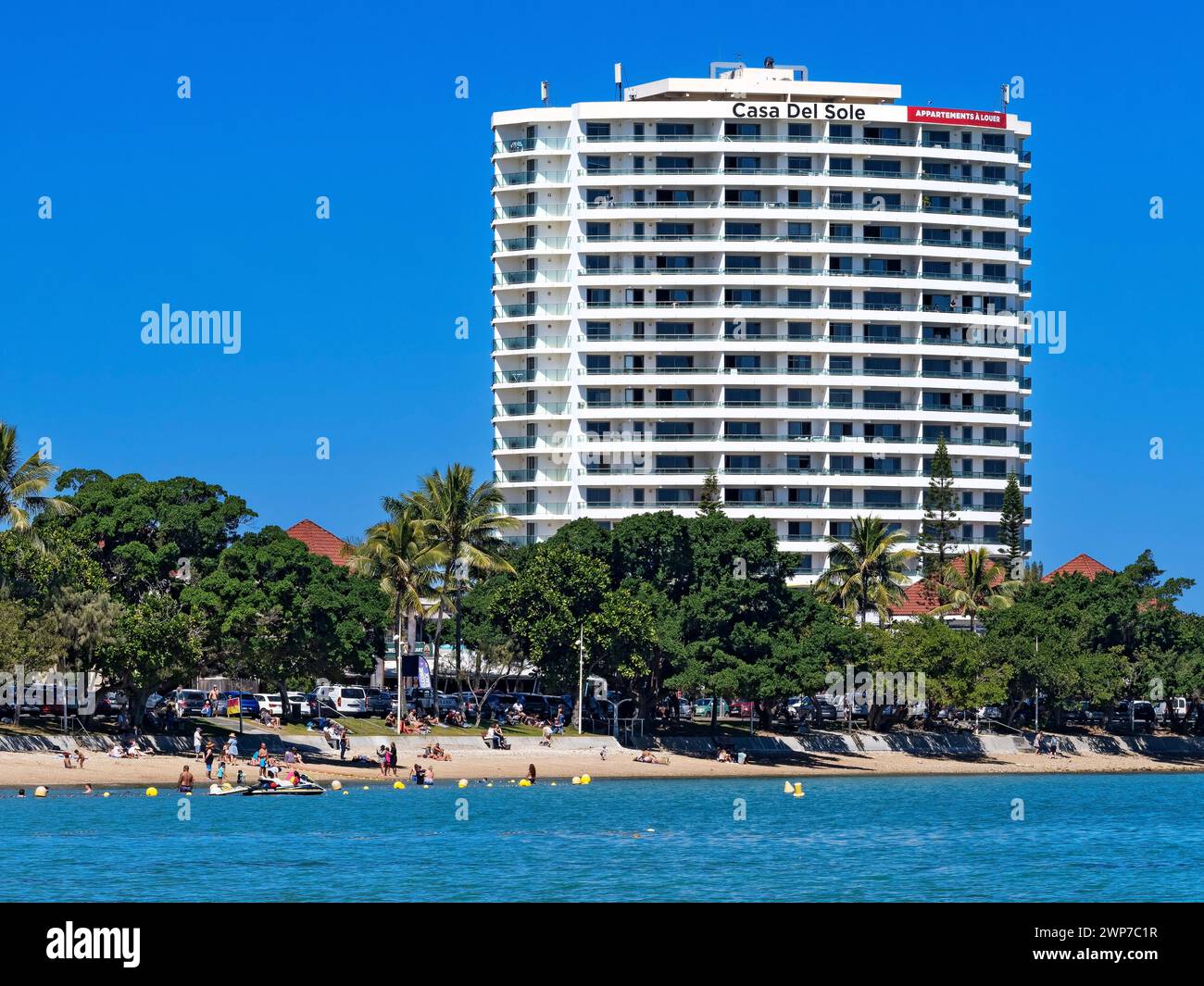 South Pacific Cruise /  Casa Del Sole Apartments in Lemon bay, Noumea, New Caledonia. Stock Photo