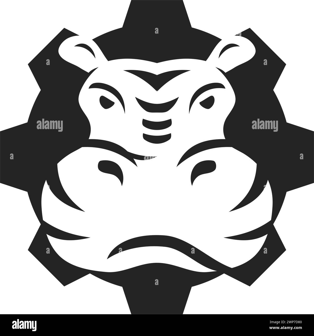 Hippo Logo template Isolated. Brand Identity. Abstract Vector graphic Stock Vector