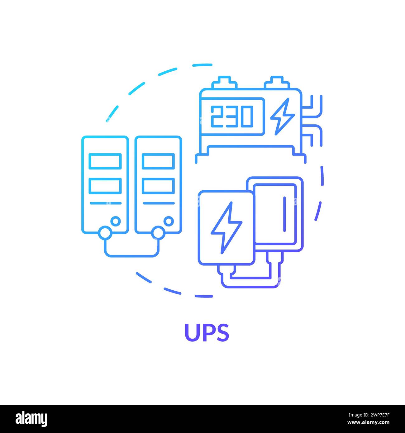 Uninterruptible power supply blue gradient concept icon Stock Vector