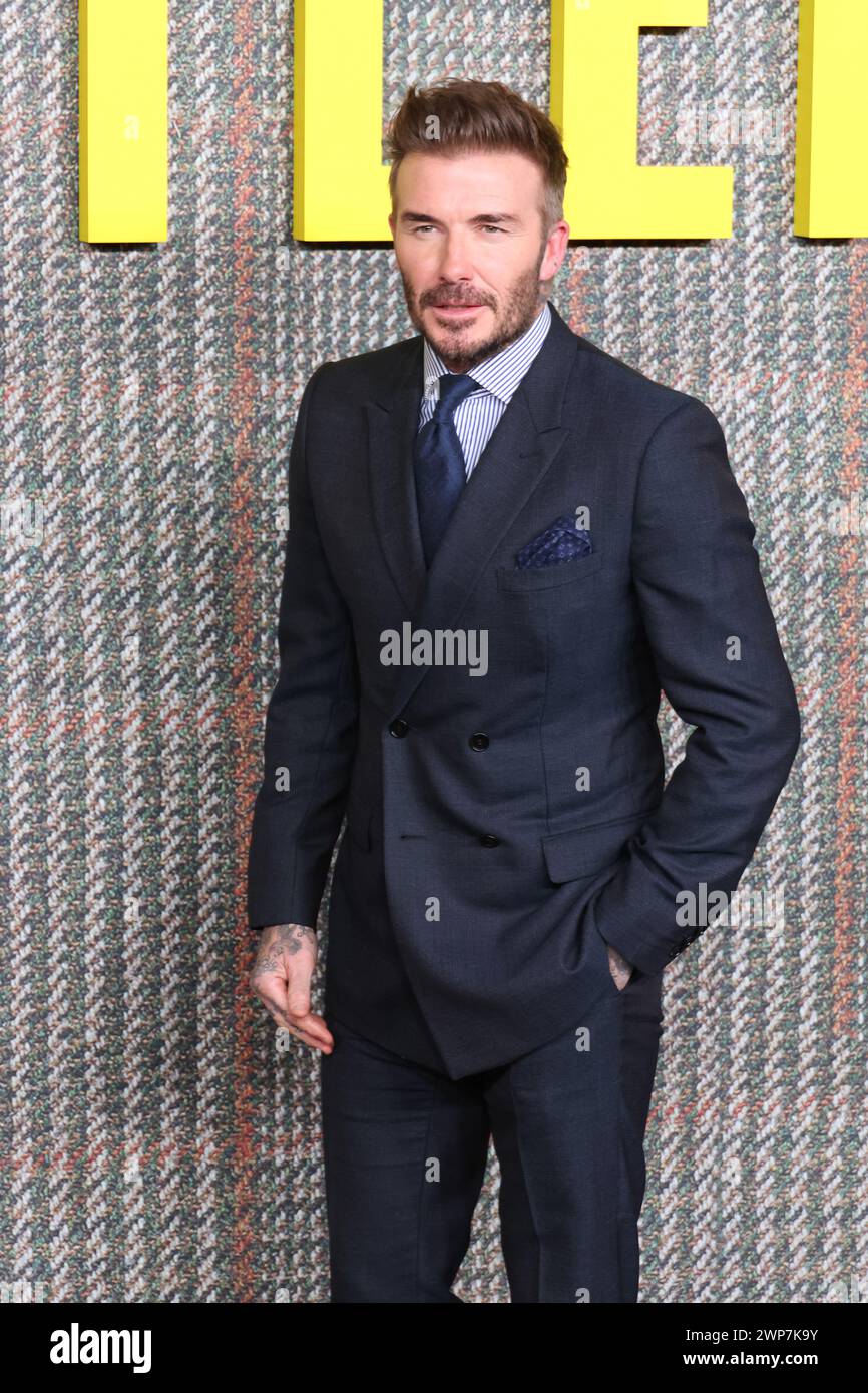 David Beckham, THE GENTLEMEN UK Series Global Premiere, Theatre Royal, Drury Lane, London, UK, 05 March 2024, Photo by Richard Goldschmidt Stock Photo